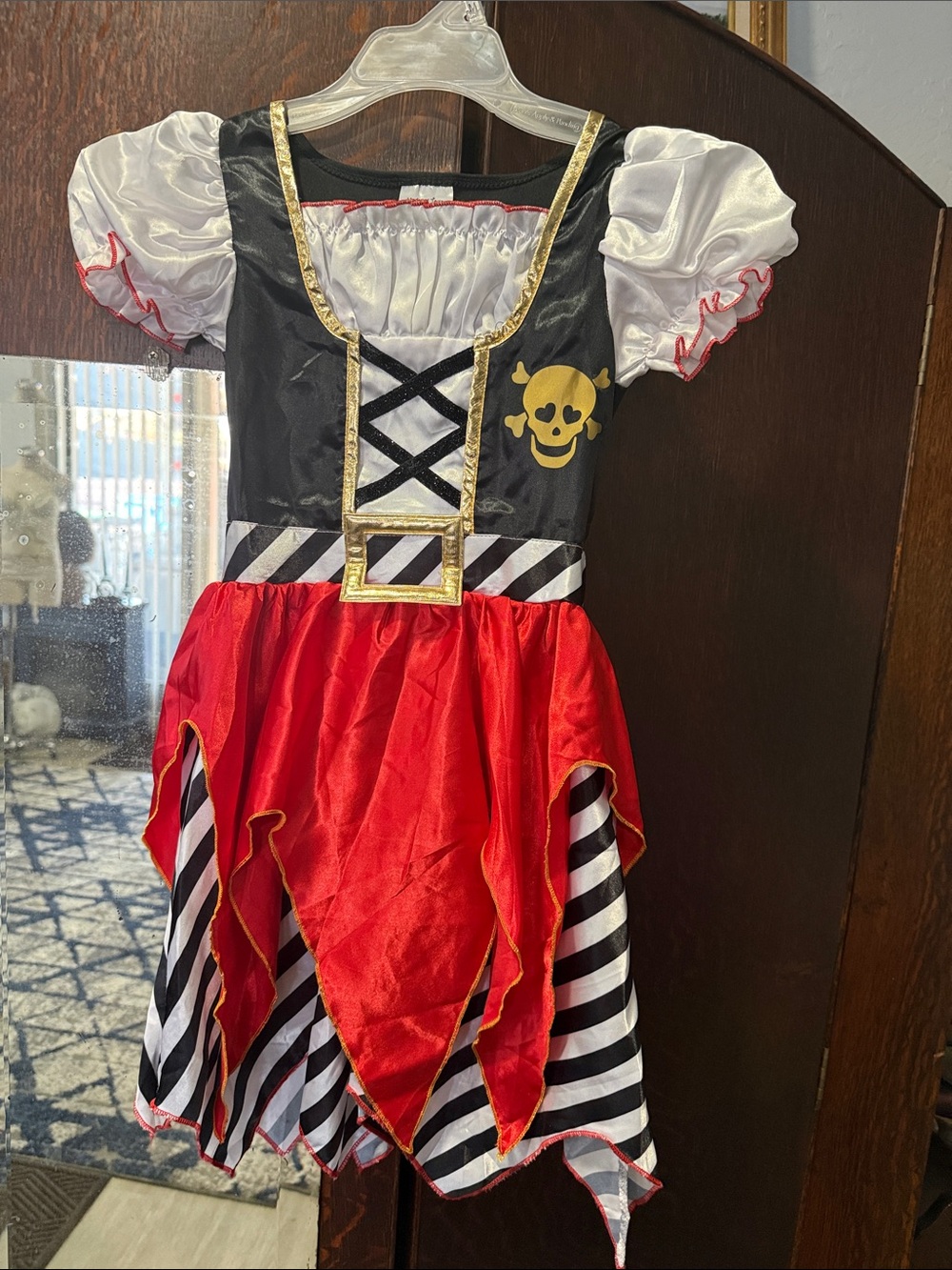 Girls' Red and Black Pirate Costume Dress - Kids Costume
